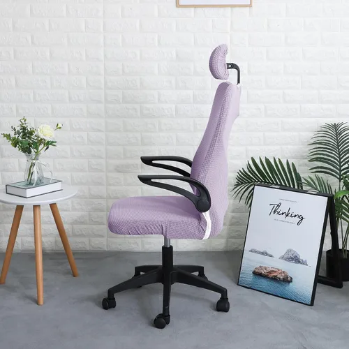 Miniatura 7 de FORCHEER Juego de sillas ergonómicas de oficina con funda para reposacabezas, repelente al agua, color morado