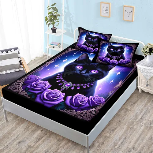 Miniatura 30 de HOSIMA Juego de ropa de cama, sábanas de microfibra de bolsillo profundo tamaño Queen de 61"×81" con 2 fundas de almohada, ropa de cama