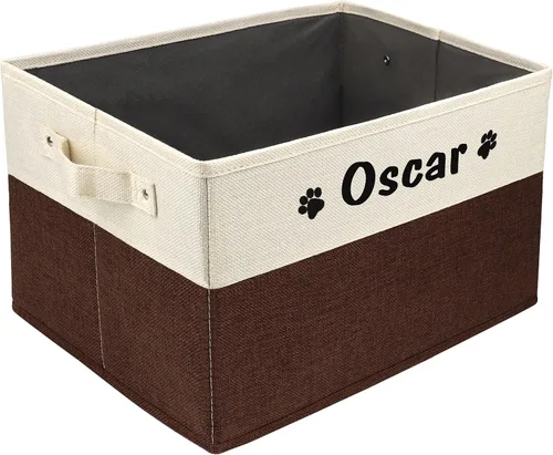 Miniatura 27 de PET ARTIST - Cesta plegable de almacenamiento de juguetes con nombre personalizado de la mascota - Organizador de caja rectangular para juguetes