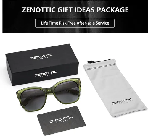 Miniatura 6 de ZENOTTIC Cateye - Gafas de sol polarizadas para mujer, gafas de sol de gran tamaño, protección UV400, estilo retro