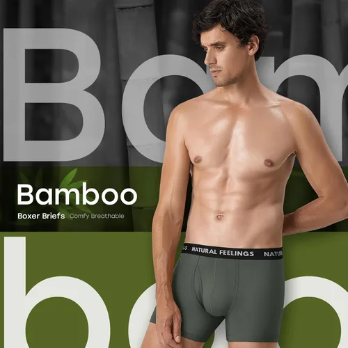Miniatura 2 de Natural Feelings Ropa interior de bambú para hombre, ropa interior cómoda y transpirable para hombres con bragueta abierta, paquete de 5