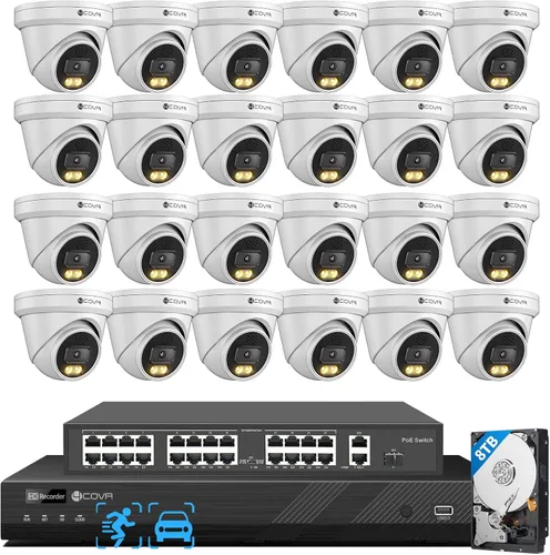 Miniatura 10 de 4COVR Sistema de cámara de seguridad de 16 canales, comunicación bidireccional y visión nocturna a todo color inteligente, detección inteligente AI
