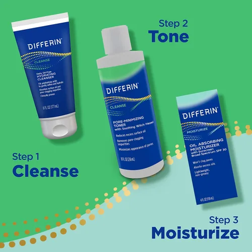 Miniatura 4 de Differin Limpiador facial, lavado facial hidratante diario sin aceite por los fabricantes de Differin Gel, cuidado suave de la piel para pieles