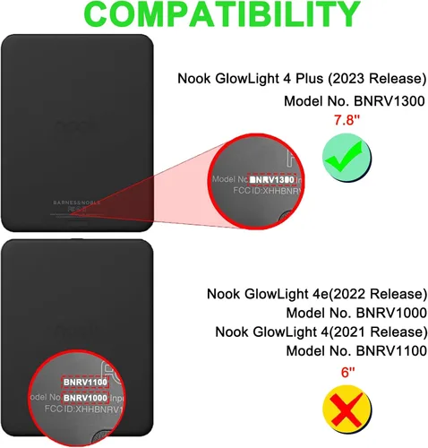 Miniatura 2 de Caweet Funda para Nook GlowLight 4 Plus de 7.8 pulgadas versión 2023, funda protectora plegable de piel sintética de alta calidad con ranura
