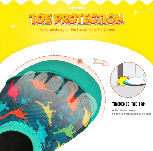 Miniatura 2 de Zapatos de agua o natación estilo calcetín para niños, unisex, antideslizantes, para la playa o piscina, color aguamarina