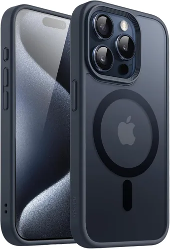 Miniatura 33 de JETech Funda magnética para iPhone 15 de 6.1 pulgadas, compatible con MagSafe, translúcida mate, delgada, a prueba de golpes, color negro