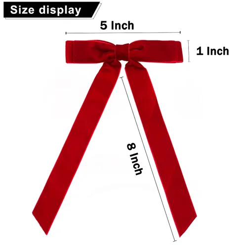 Miniatura 5 de Pinza para el pelo, lazos grandes de terciopelo para niñas de 5 pulgadas, pinzas de cocodrilo, accesorios para mujeres, niñas, niños pequeños, negro