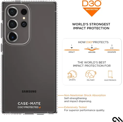 Miniatura 8 de Case-Mate Funda transparente resistente para Samsung Galaxy S24 Ultra [protección contra caídas D3O de 16 pies] [compatible con carga inalámbrica]
