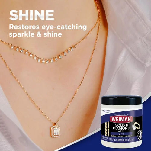 Miniatura 3 de Toallitas Weiman de oro y diamante 3 en 1 - El limpiador de joyería premium, elimina el deslustre y la suciedad, restaura y protege el brillo