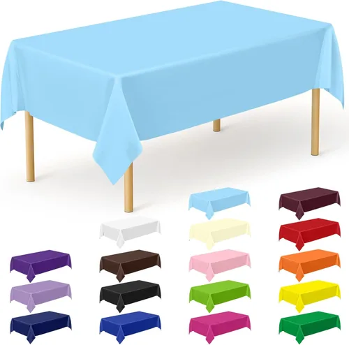 Miniatura 48 de Suministros de regreso a clases, 2 manteles de 108 x 54 pulgadas, manteles desechables coloridos para el primer día de escuela, rectangular