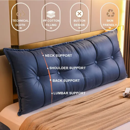 Miniatura 2 de Almohada grande para cabecero, cojín de cuña para reposo en cama, almohada de lectura, impermeable, para sentarse en la cama, sofá cama, respaldo