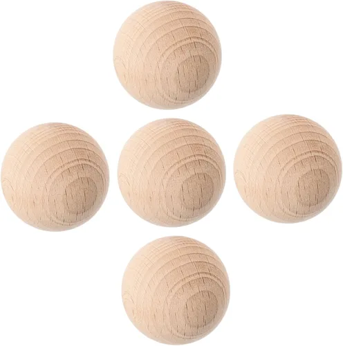 TOYANDONA Juego de 5 bolas de madera para croquet para juegos de césped al aire libre, bolas de madera maciza resistentes para patio trasero,