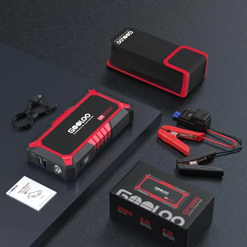 Miniatura 8 de GOOLOO Nuevo Arrancador de Batería GP2000, 12V 2000A Arrancador de Coche (Hasta 8.0L Gasolina, 6.0L Motores Diésel), Cargador de Batería Portátil