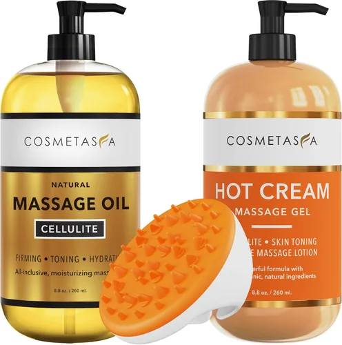 Miniatura 12 de Aceite de masaje para celulitis y crema caliente, aceite y gel para celulitis 100% natural, altamente absorbente, reafirma, tonifica, tensa e