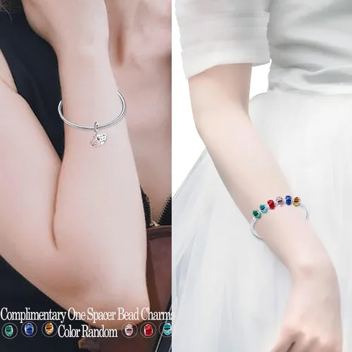 Miniatura 4 de LNQOBU Dije de plata de ley 925 para madre, hija, familia, amor, familia, amigos, para pulseras y collares