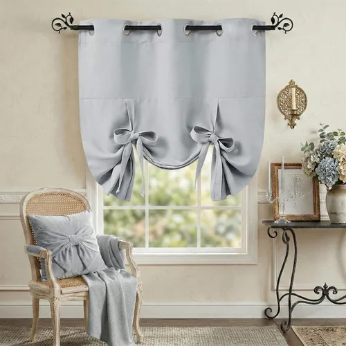 Miniatura 17 de Pony Dance Persianas Opacas para Ventanas - Juego de Cortinas Enrollables y Cenefas Estilo Romano Globo con Ojales en la Parte Superior para Verde