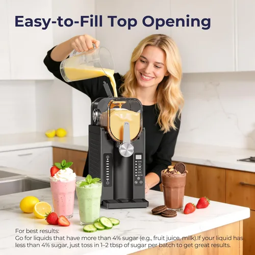 Miniatura 3 de Máquina para granizar, no necesita hielo para el hogar, pantalla de temperatura en tiempo real, máquina de bebidas congeladas con 6 programas