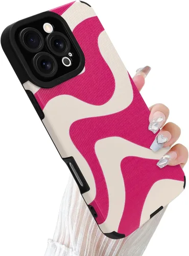 Miniatura 45 de Funda Wlxee para iPhone 15 Pro Max con patrón de ola, TPU suave con parachoques, cuero PU, diseño de cebra lindo para mujeres y niñas - Negro Gris