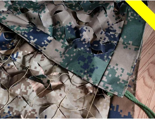 Miniatura 5 de Red de camuflaje 420D de doble cara de tres capas para entrenamiento militar del desierto de la selva, camping, caza, tiro, tela gruesa, malla