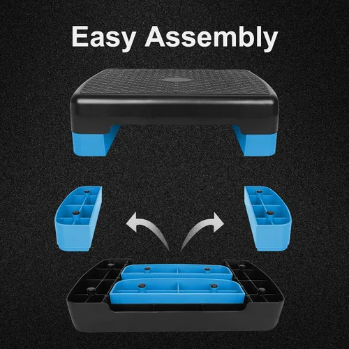 Miniatura 3 de Entrenador de plataforma aeróbica de entrenamiento de ejercicio, escalón aeróbico de 18 pulgadas con elevadores de altura ajustable de 4 a 6 pulgadas