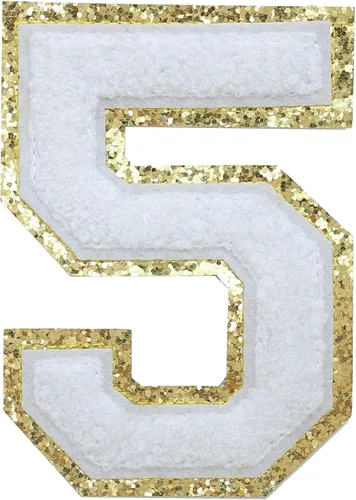 Miniatura 169 de GYGYL - 3 parches de letras deportivas de felpilla con purpurina, parches para planchar de tamaño grande para decoración de disfraces