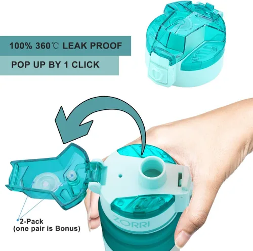 Miniatura 5 de Botella de agua deportiva Zorri, 400/500/700ml/1L, sin BPA, a prueba de fugas, ligera, botellas Tritan para exteriores, camping, ciclismo, fitness