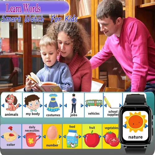 Miniatura 6 de Reloj inteligente para niños, reloj inteligente para niñas y niños con 26 juegos, grabadora de video y reproductor, calendario podómetro, linterna