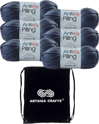 Miniatura 11 de Premier Yarns Anti-Pilling Everyday DK Solids Mist 1107-24 (6 madejas, el mismo lote de tinte) DK Light Worsted #3 Hilo acrílico antibolitas