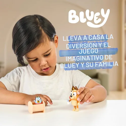 Miniatura 2 de Paquete de 2 figuras articuladas de juguete de carreras de Bluey Baby, juguetes de personajes con Chilli y bebé en cuna accesorio, figuras de acción