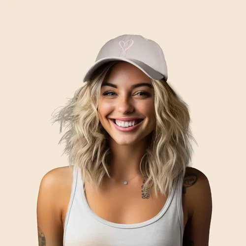 Miniatura 4 de Gorra de béisbol bordada para mujer con diseño de corazón dibujado a mano