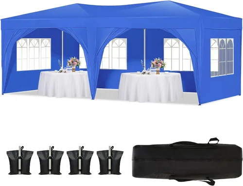 Miniatura 12 de Tienda de campaña desplegable de 10 x 10 pies con 4 paredes laterales, refugio solar instantáneo comercial resistente con 4 bolsas de arena, 8