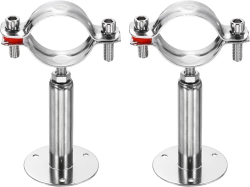 Miniatura 30 de HARFINGTON 2 piezas de montaje en pared de montaje en techo de acero inoxidable 304 abrazadera de soporte de tubo ajustable para tubo OD 1"-1.1