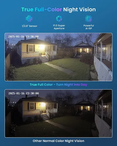 Miniatura 3 de Loocam Sistema de cámara POE 4K visión nocturna a color, 8CH H.265+ NVR sistema de cámara de seguridad 24/7 grabación con disco duro de 2 TB, cámara