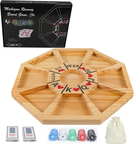 Jyquorp Juego de mesa Michigan Rummy Juego de lujo SetPerfect Mezcla de un juego real de Hearts Rummy Poker Juego de apuestas y engaño de tablero de