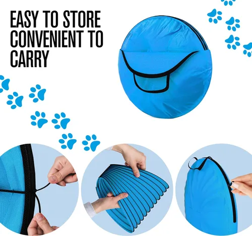 Miniatura 7 de Houseables Túnel para perros, túnel de agilidad para perros, equipo de agilidad, 18 pies, carrera de obstáculos para cachorros, área