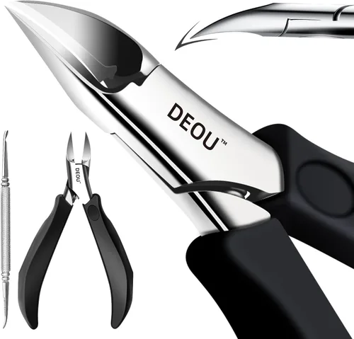 DEOU Cuchilla de cortaúñas para uñas encarnadas y gruesas, herramientas de pedicura de acero inoxidable en casa, tratamiento de uñas encarnadas,