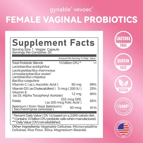 Miniatura 3 de Gynable - Probiótico vaginal para mujeres, probiótico femenino para equilibrio de pH, actualizado a 10 mil millones de UFC, probióticos para control