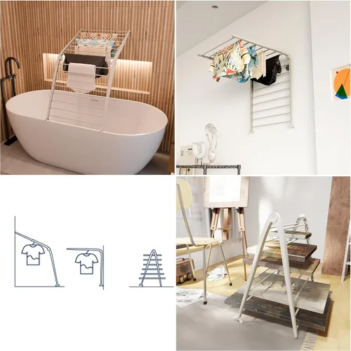 Miniatura 4 de Whitmor Spacemaker - Estante de secado plegable, organizador de ropa de interior con diseño pendiente de patente, ahorro de espacio, 6 pulgadas