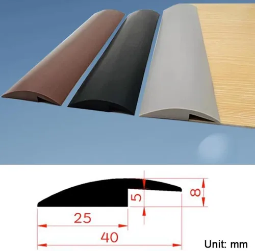 Miniatura 6 de KADEUX Tira autoadhesiva para bordes de umbral, tira de transición flexible para pisos, impermeable, tiras de PVC para cubrir el suelo de Gris