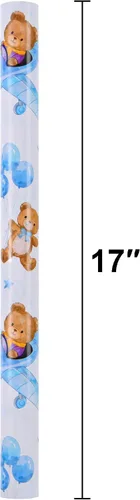 Miniatura 4 de Sikiweiter Papel de Regalo para Baby Shower – 17 pulgadas x 16.4 pies – Rollo de Papel de Regalo con Oso de Peluche para Regalos de Baby Shower