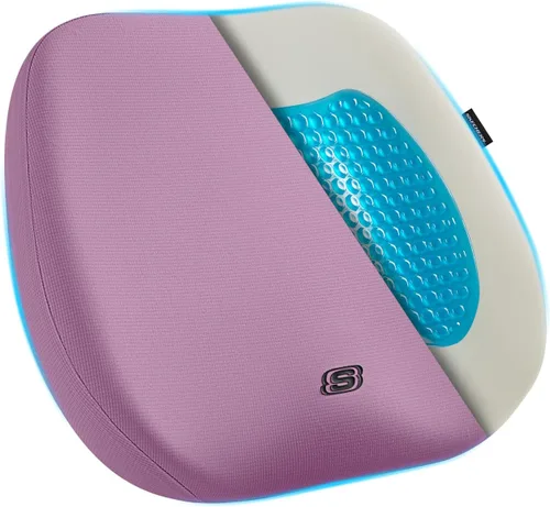Miniatura 11 de Skechers Cojín de asiento de gel y espuma viscoelástica de alta calidad, cojín para silla de oficina para aliviar el dolor de coxis, almohada