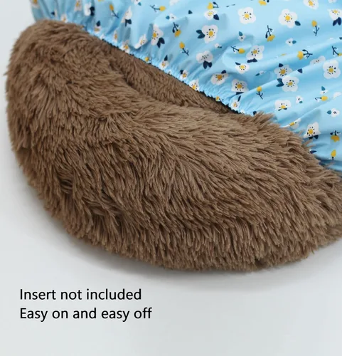 Miniatura 2 de Funda ajustada para cama circular para perros, reemplazo impermeable y lavable, funda de almohada de plástico para cama de dona de pelo sintético