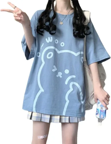 Fairycore - Camisetas gráficas para adolescentes y mujeres, sudaderas preppy grunge, camisetas de gran tamaño, camisetas Kawaii holgadas, tops
