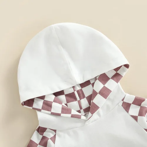 Miniatura 2 de Ropa de otoño con capucha para bebé y niña, sudadera con capucha y bloque de color, conjunto de manga larga