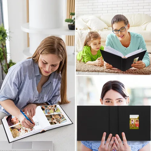 Miniatura 8 de Aevdor - Álbum de fotos de 4 x 6 pulgadas, 240 bolsillos, con espacio para escribir, álbum de fotos para bebé, boda, familia, con notas, cubierta