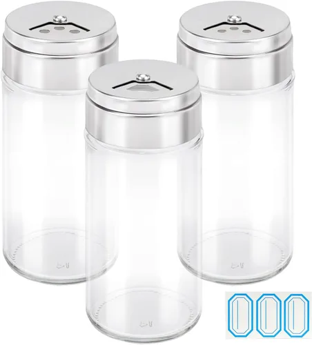 Miniatura 8 de Segarty Tarros de especias con tapas cocteleras, paquete de 6 botellas de vidrio de 4 onzas con tapa de acero inoxidable, recipientes de vidrio