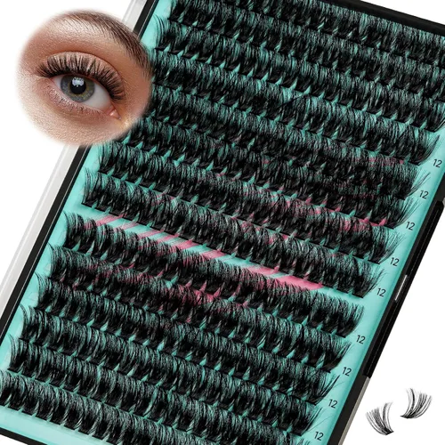 Miniatura 23 de Kit de Extensión de Pestañas, Kit de Racimos de Pestañas DIY 168Pcs con Pegamento de Unión y Sello Impermeable, Removedor de Pestañas para Kit