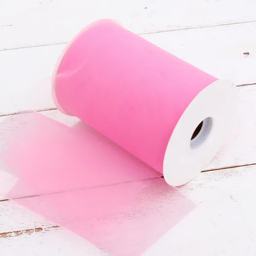 Threadart Mega rollo de tul suave de alta calidad, tela de 6 x 100 yardas, para bodas, fiestas, disfraces y decoración, color rosa intenso Rosa Hot