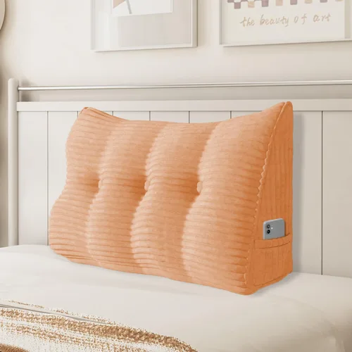 Miniatura 31 de Almohada de cuña triangular para cabecero, cojín de pana para sofá cama, respaldo grande, almohada de lectura, posicionamiento lumbar tapizado