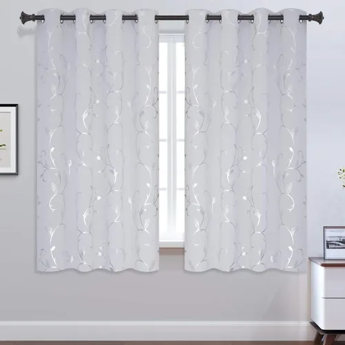 Miniatura 2 de BUHUA Cortinas Opacas de 63 Pulgadas de Largo, 2 Paneles con Aislamiento Térmico, Tratamiento de Ventana para Dormitorio, Cortinas Oscurecedoras